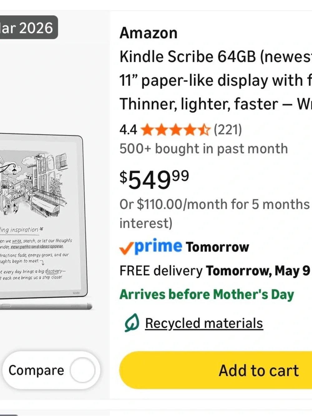 Kindle Scribe 64gb Graphite (newest model)